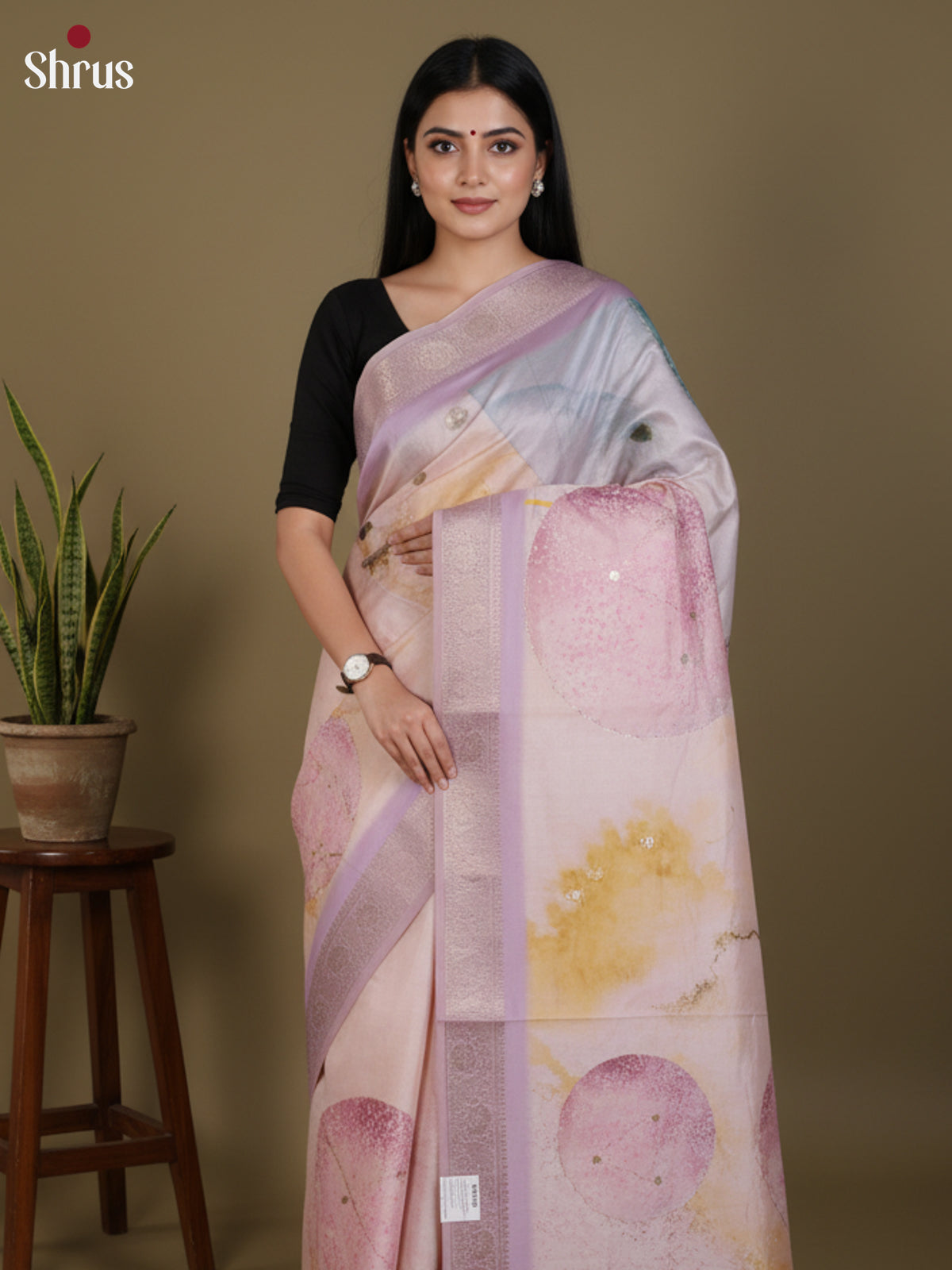 DJS25198 - Printed Semi Tussar Saree