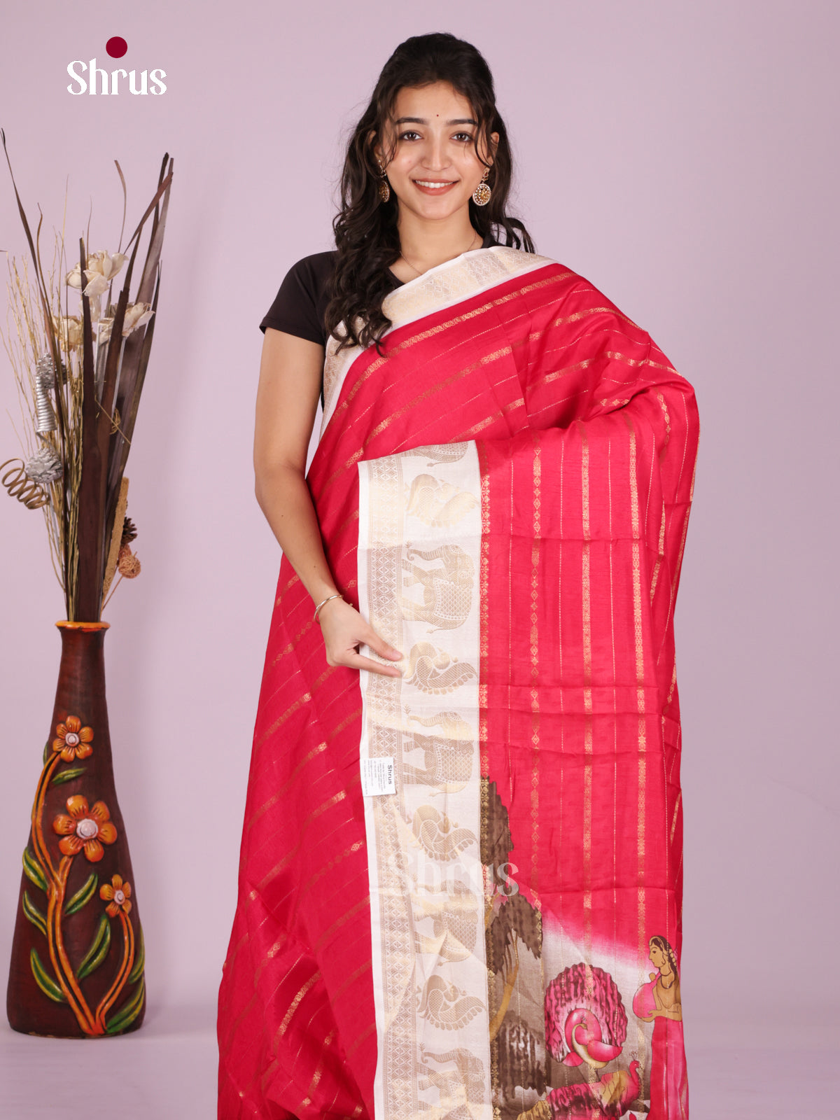 DJS25225 - Semi Mysoresilk Saree - Shop on Shrus.com