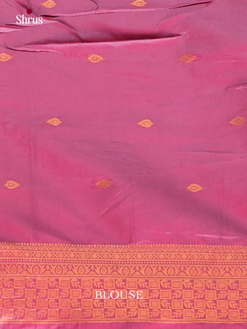 Blue & Maroon- Semi Softsilk Saree