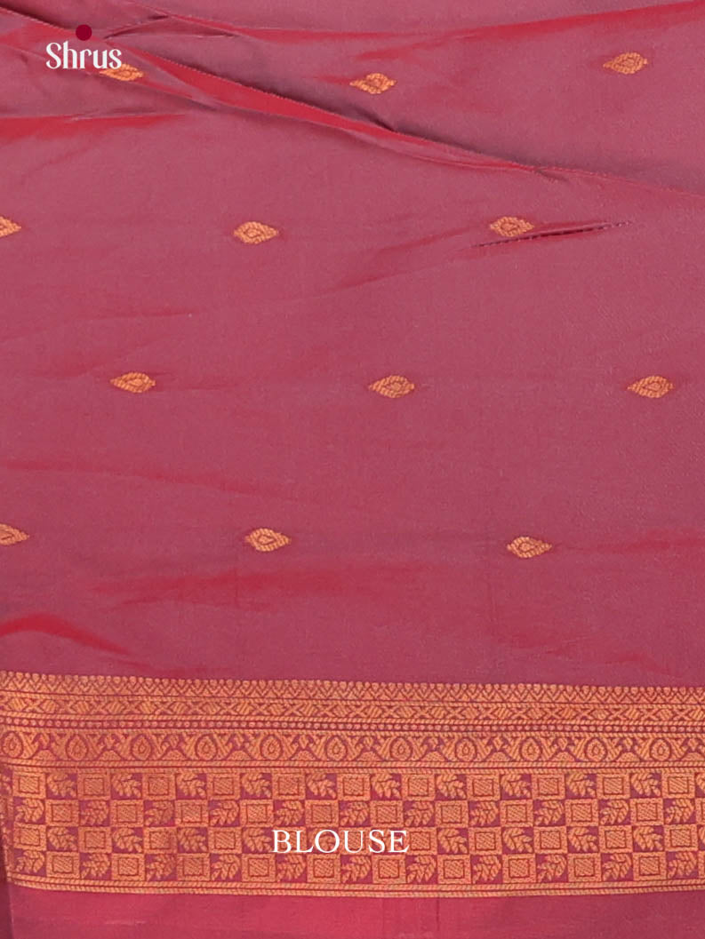 Green & Maroon - Semi Softsilk Saree