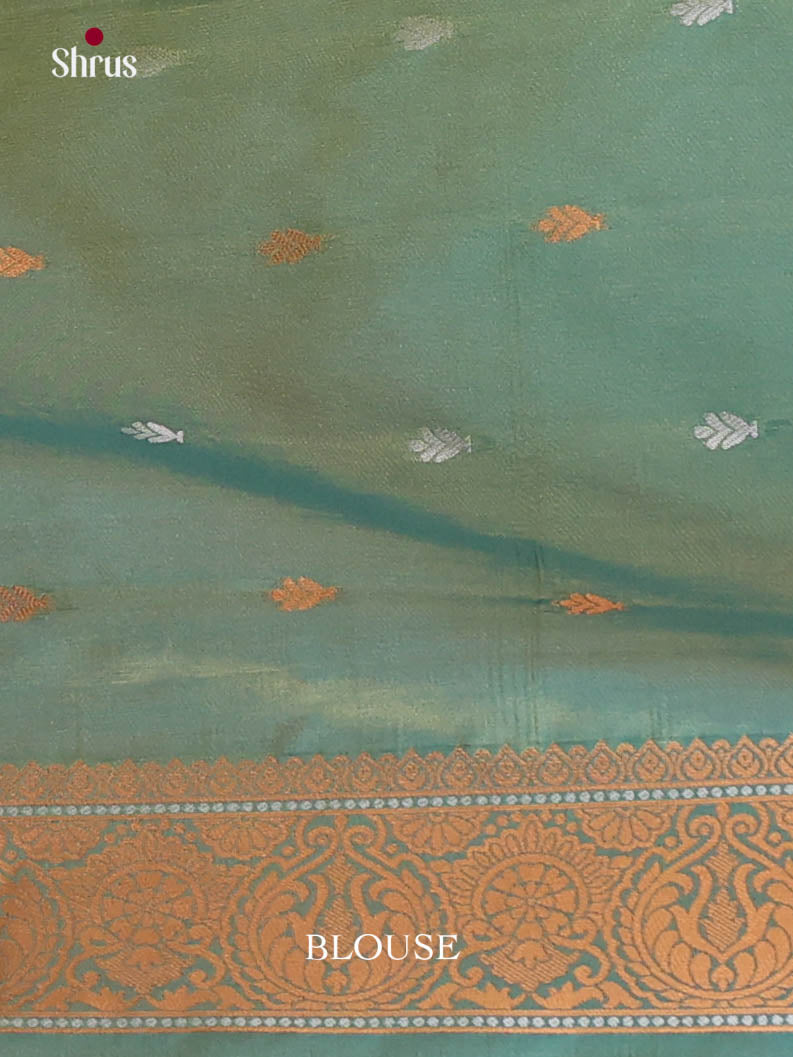 Brick & Green - Semi Softsilk Saree