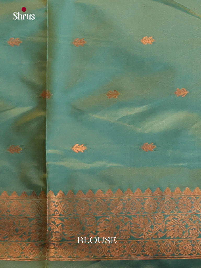 Brick & Green- Semi Softsilk Saree