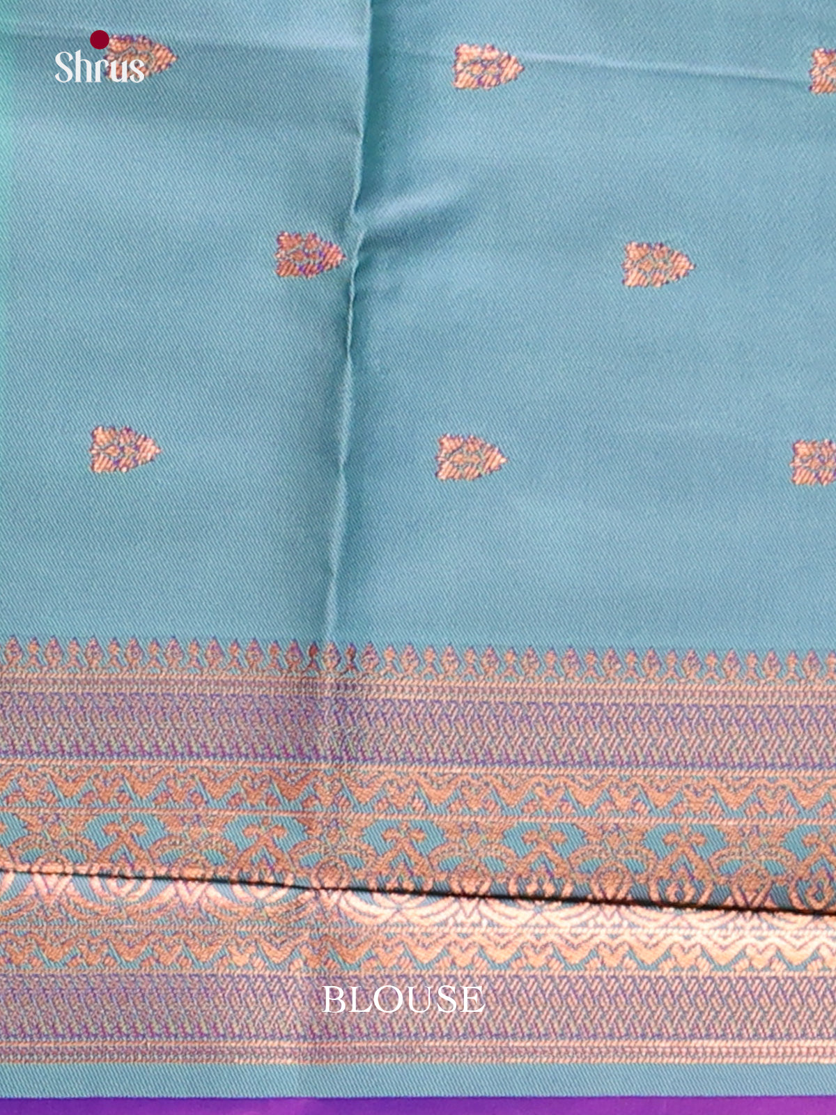Purple & Blue - Semi Softsilk Saree