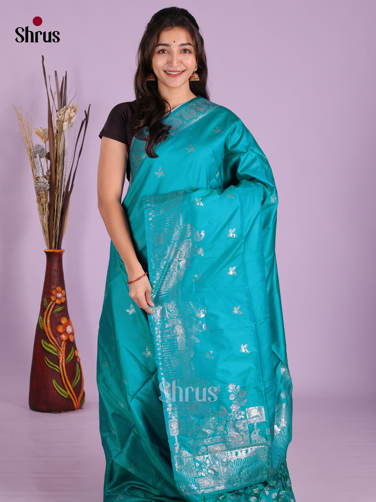 Blue - Semi Softsilk Saree