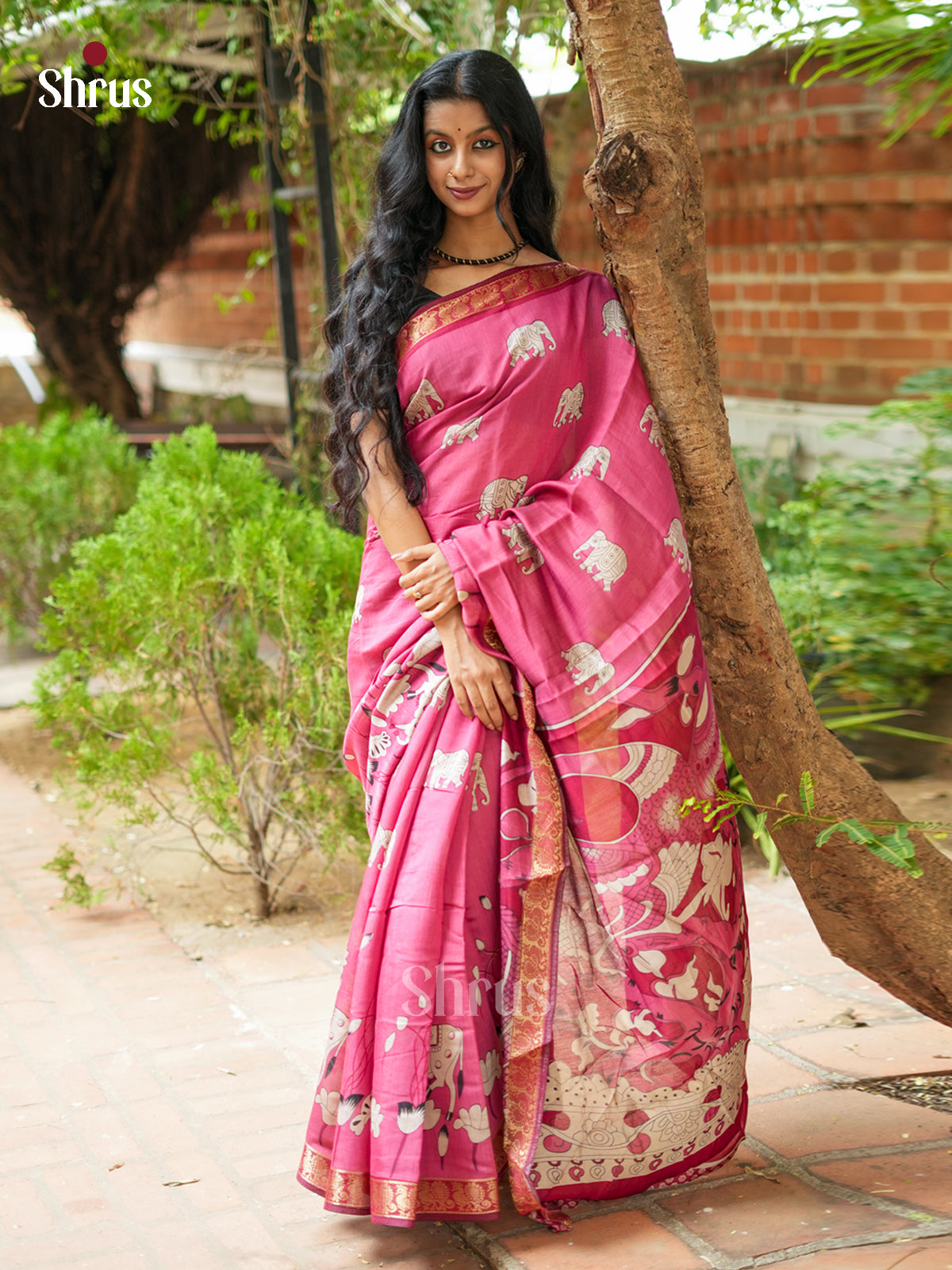 Pink - Semi Modal Saree