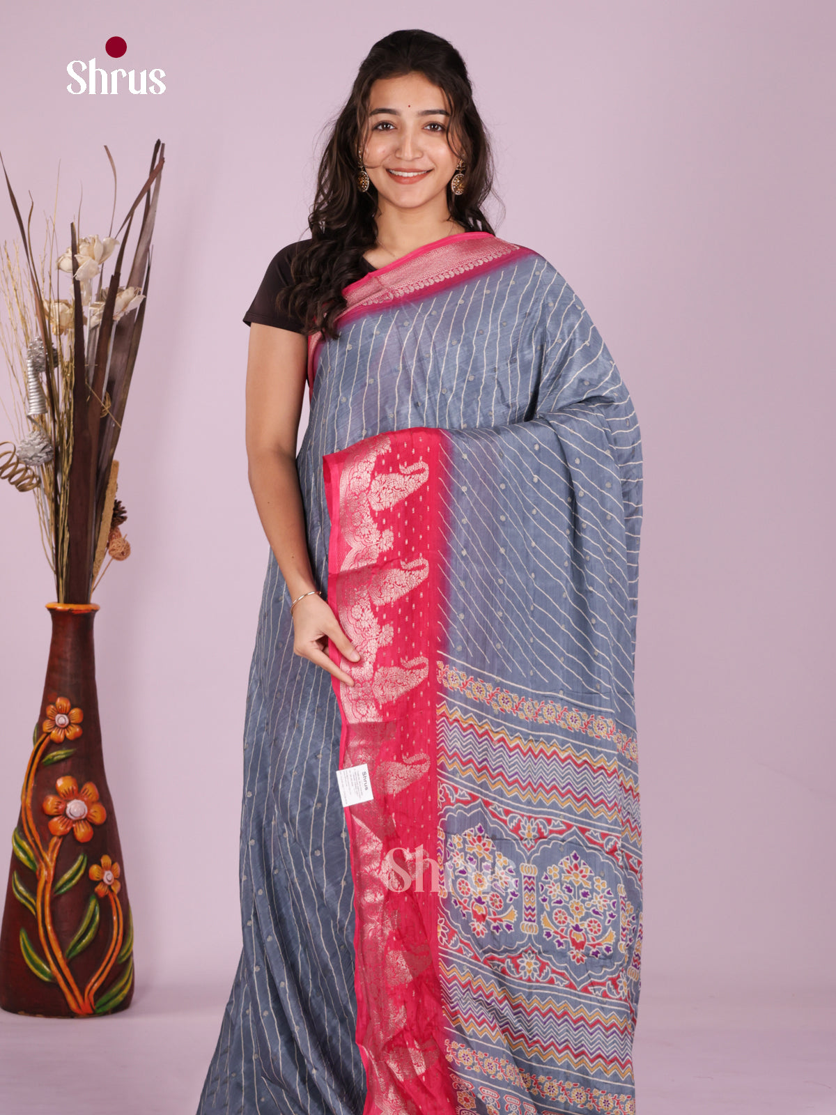 DJS27135 - Semi Mysoresilk Saree - Shop on Shrus.com