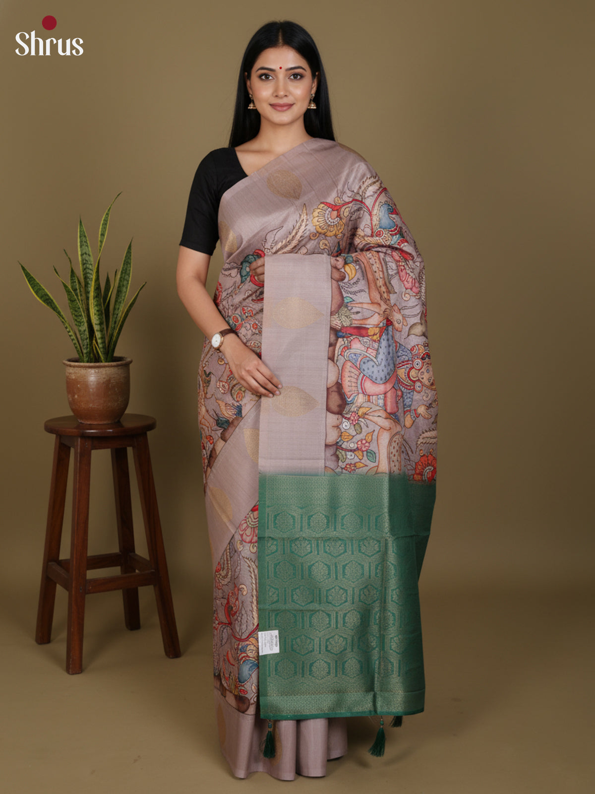 DJS27190 - Semi Tussar Saree - Shop on Shrus.com