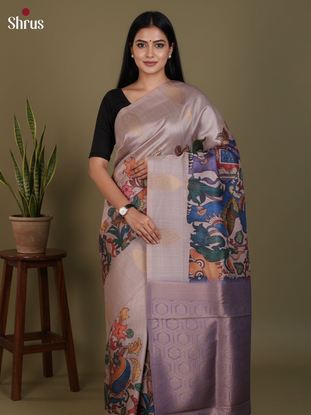 DJS27192 - Semi Tussar Saree - Shop on Shrus.com