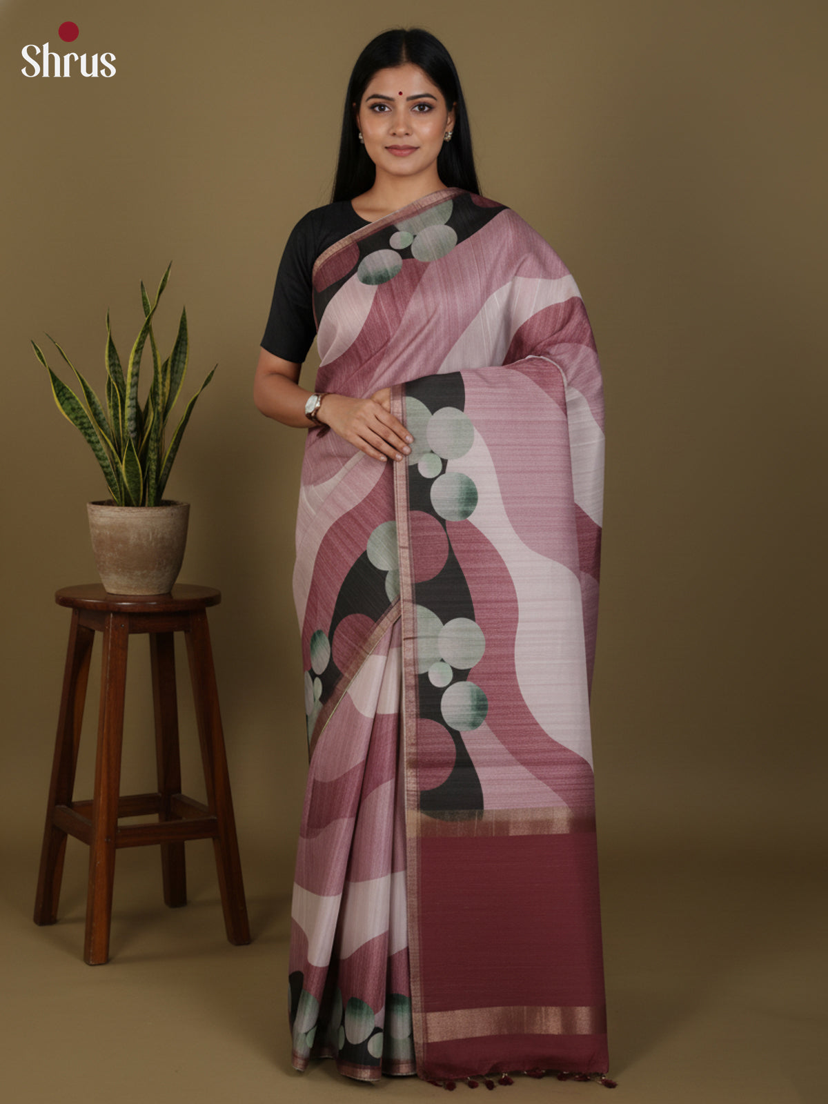 DJS27196 - Semi Tussar Saree - Shop on Shrus.com