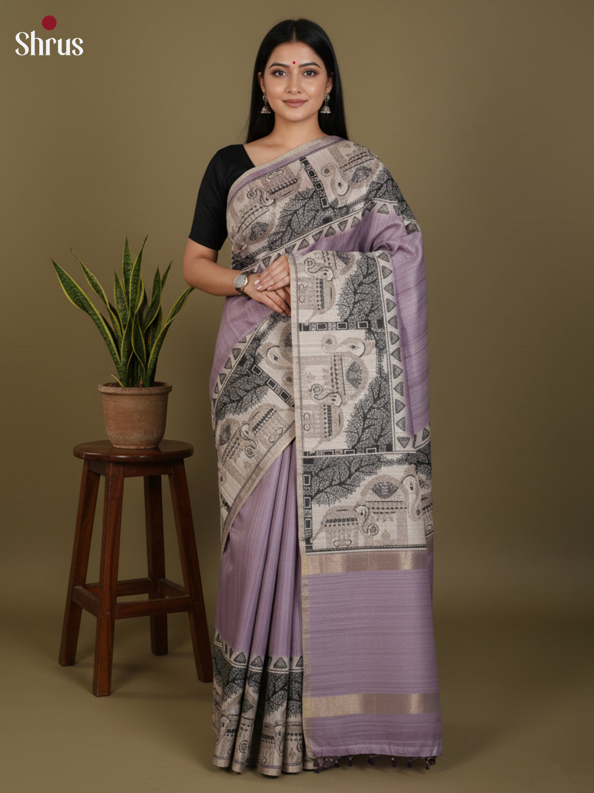DJS27202 - Semi Tussar Saree - Shop on Shrus.com
