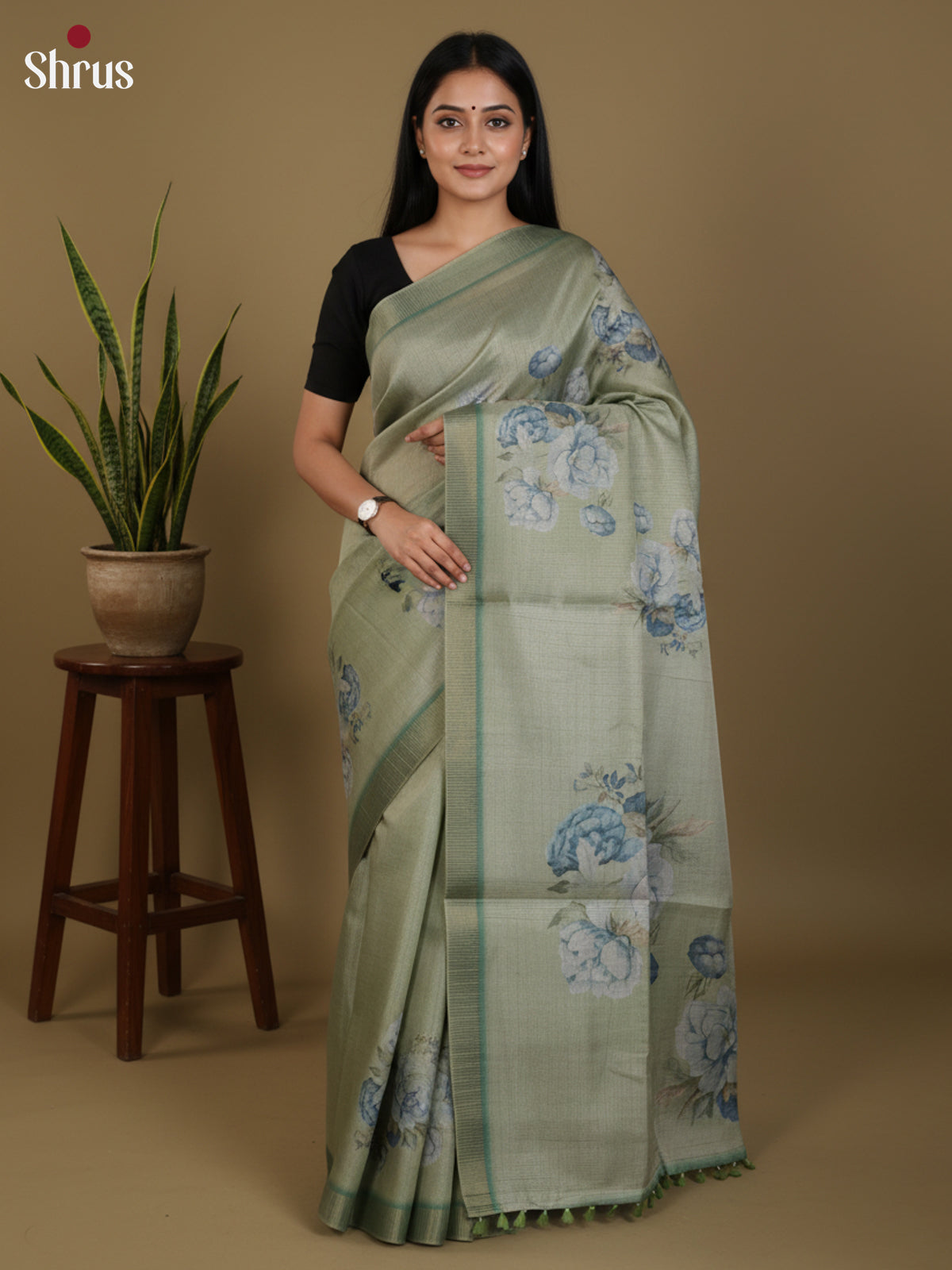 DJS27209 - Semi Tussar Saree - Shop on Shrus.com