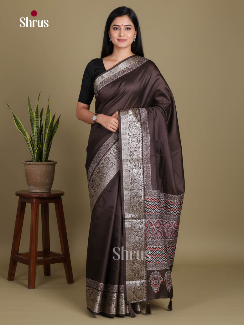 Brown - Semi Modal Saree