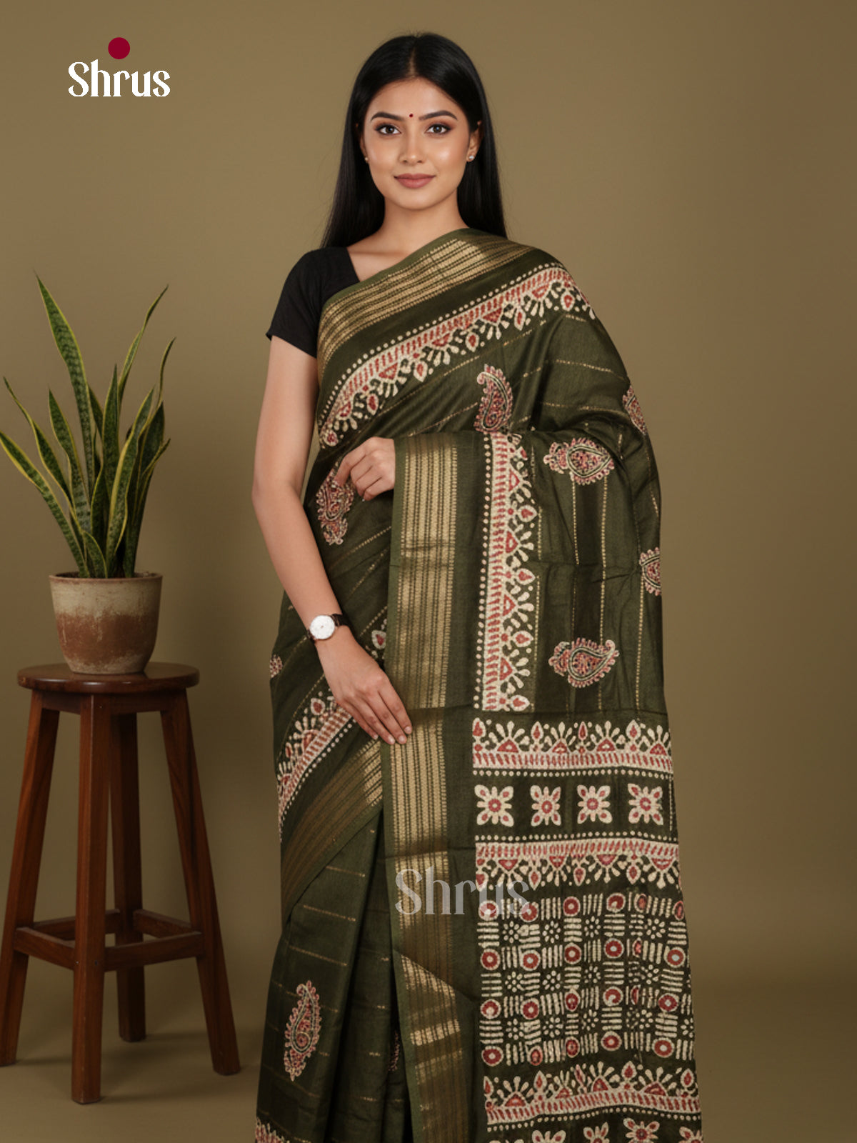 DJS28393 - Semi Crepe Saree - Shop on Shrus.com