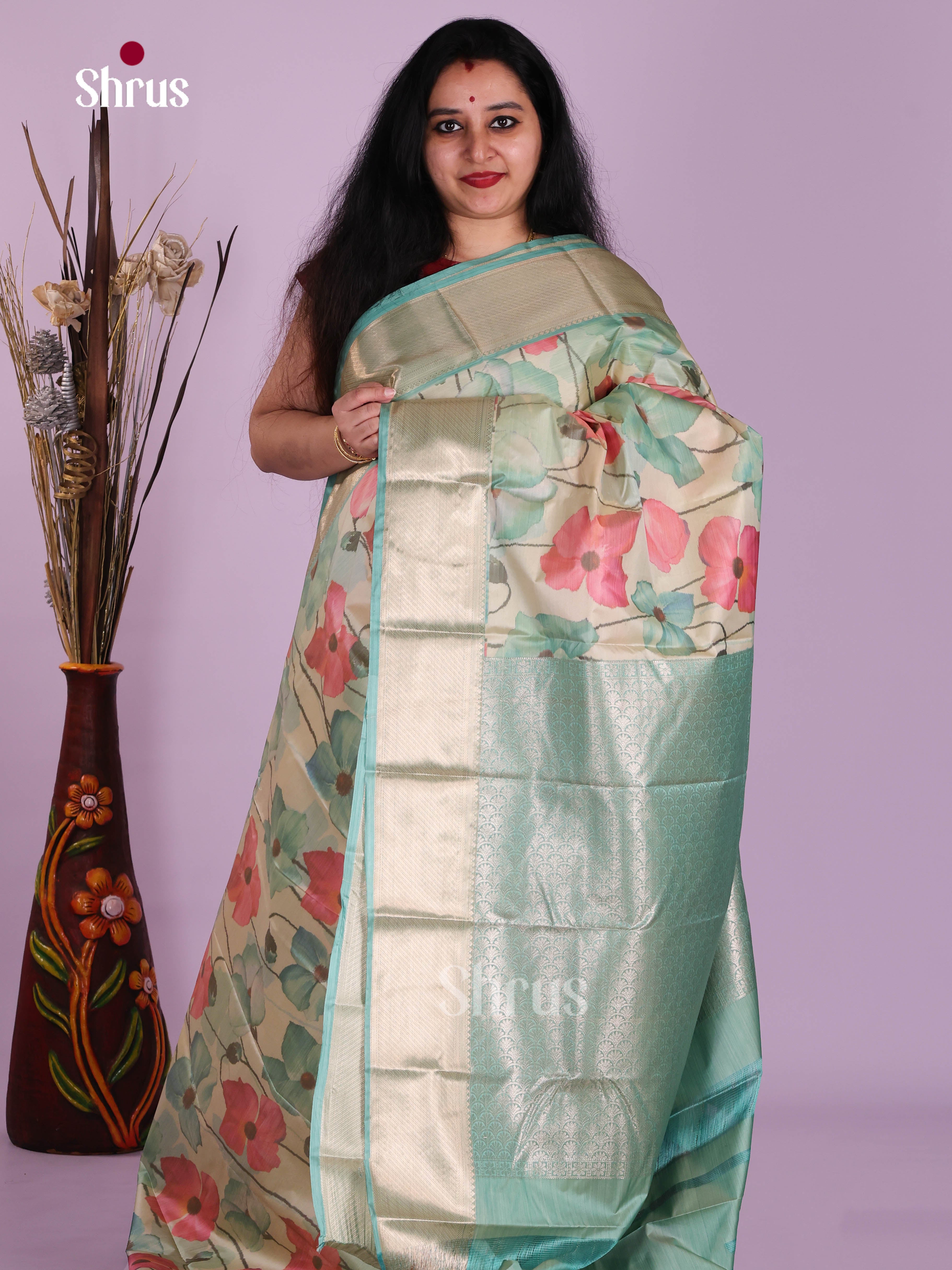 DJS29038 - Kanchipuram-halfpure Saree