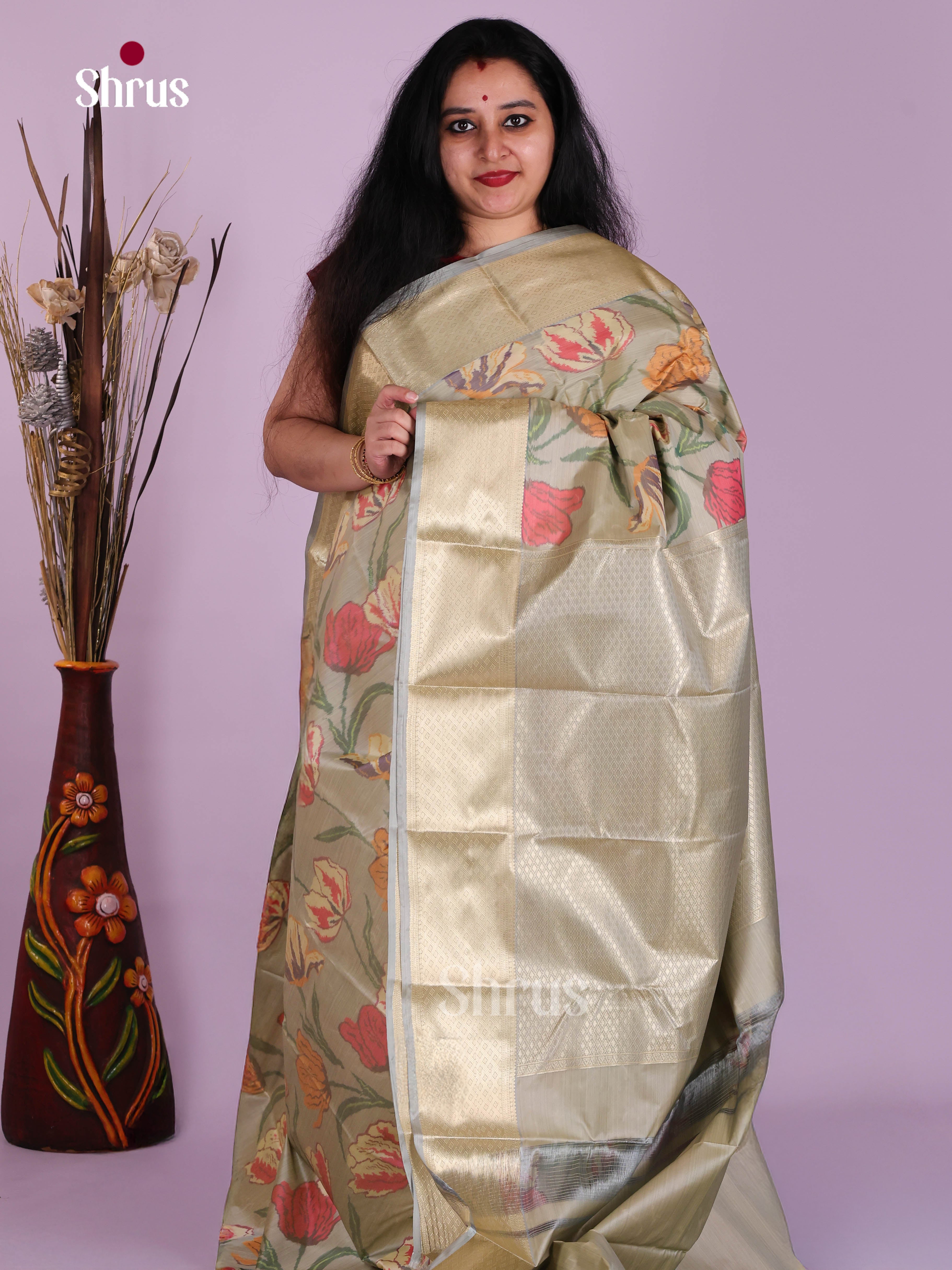 DJS29052 - Kanchipuram-halfpure Saree