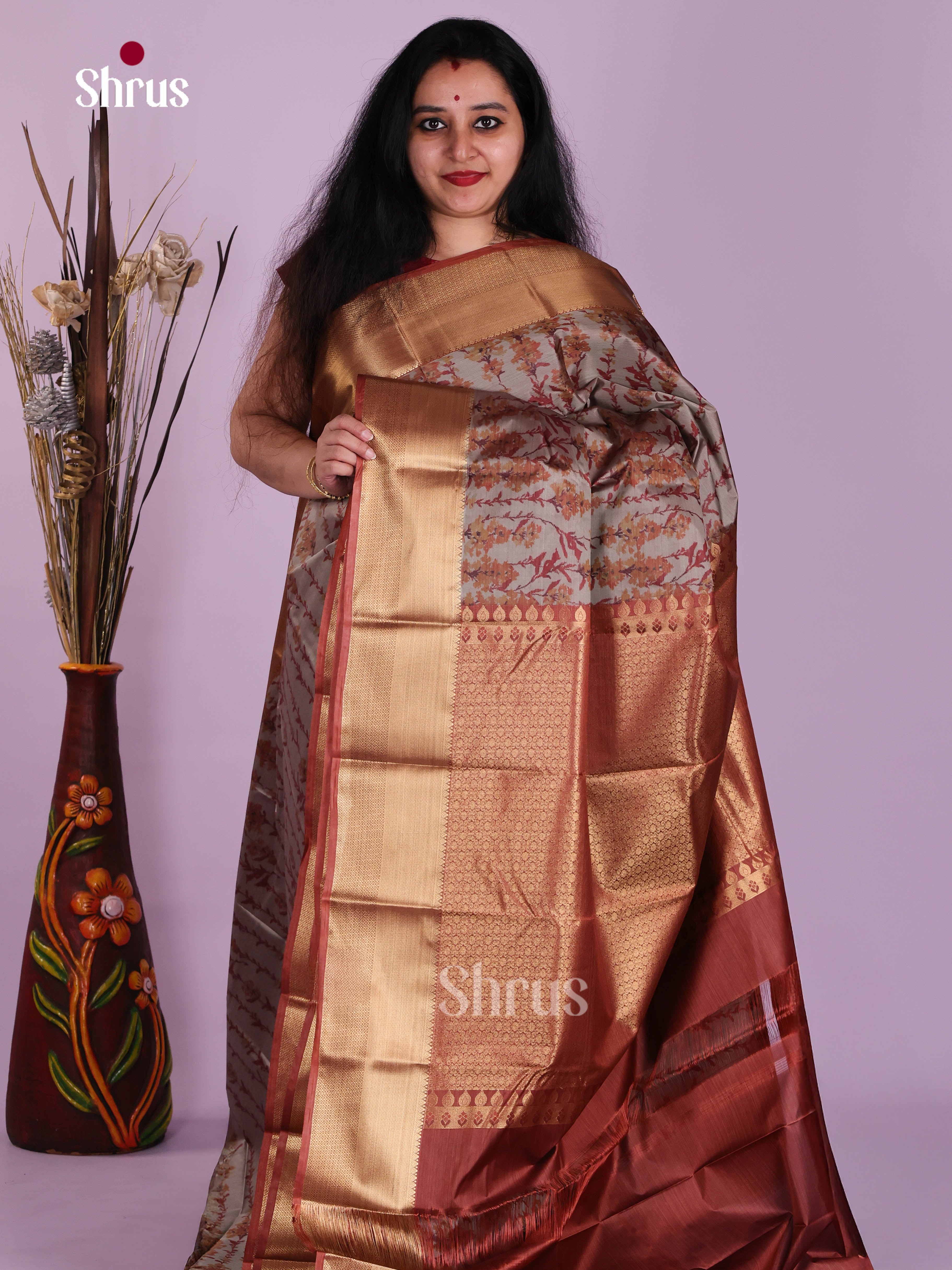 DJS29056 - Kanchipuram-halfpure Saree