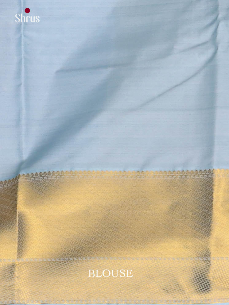 Blue - Kanchipuram-halfpure Saree