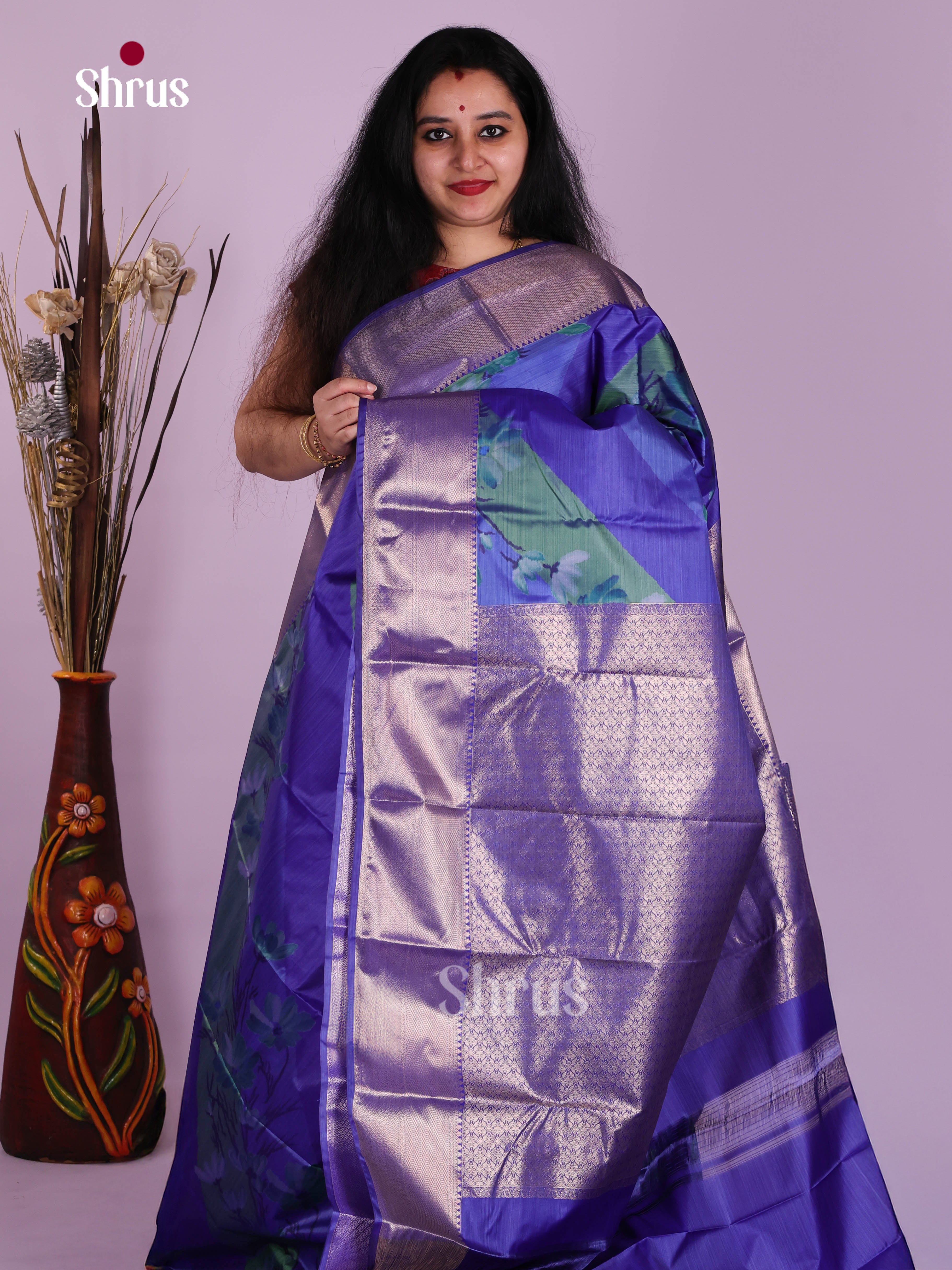 DJS29065 - Kanchipuram-halfpure Saree
