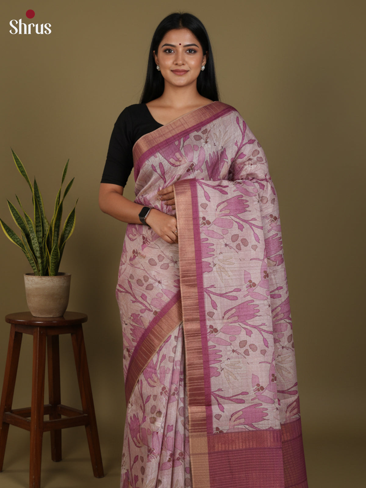 DJS30060 - Semi Tussar Saree - Shop on Shrus.com