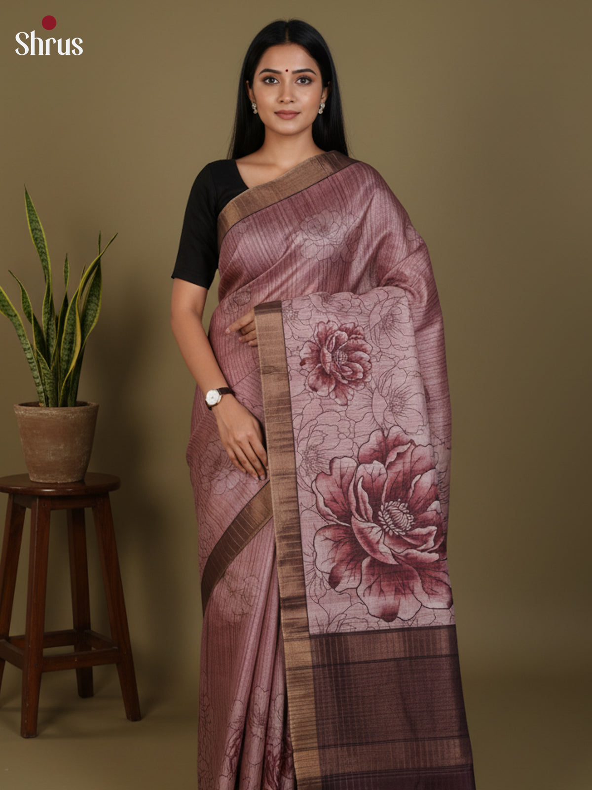 DJS30069 - Semi Tussar Saree - Shop on Shrus.com