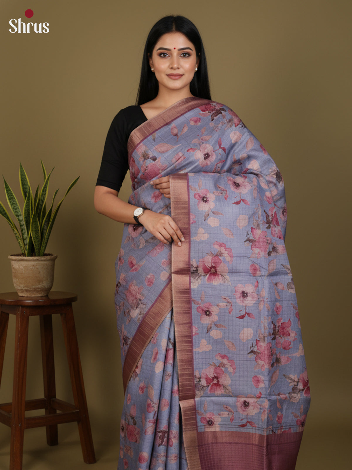 DJS30073 - Semi Tussar Saree - Shop on Shrus.com