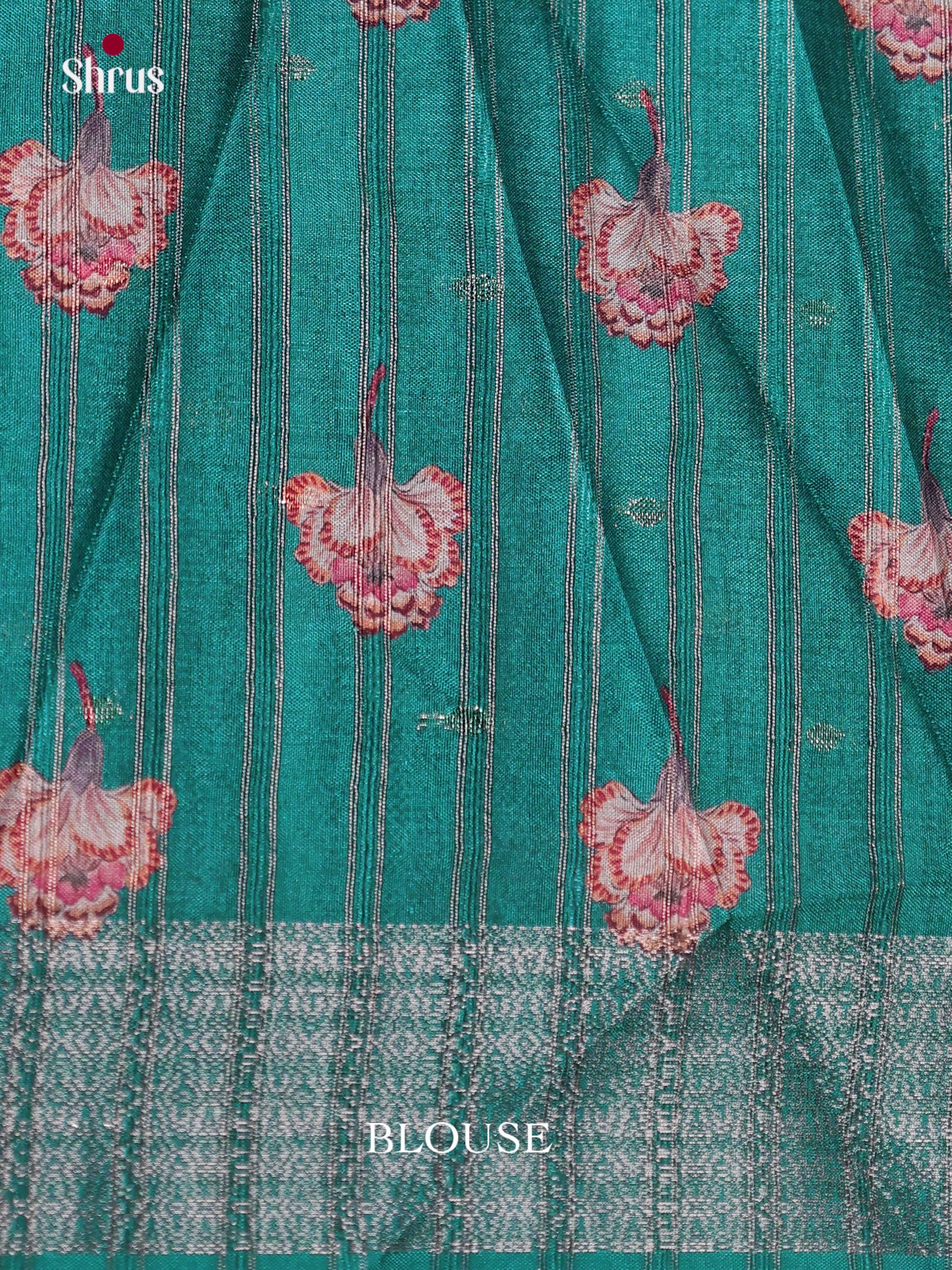 Green & Cream - Semi Dola silk Saree