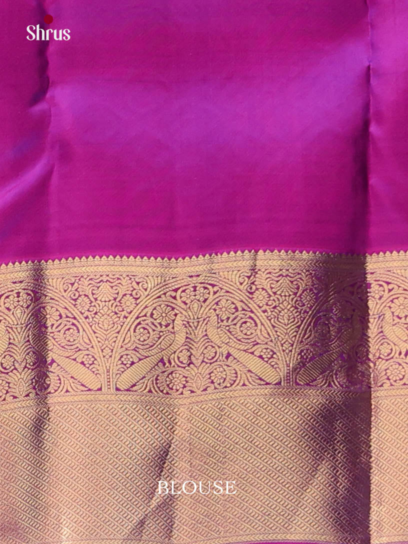 Blue & Purple - Kanchipuram-halfpure Saree