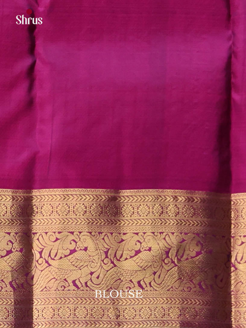 Blue & Purple- Kanchipuram-halfpure Saree