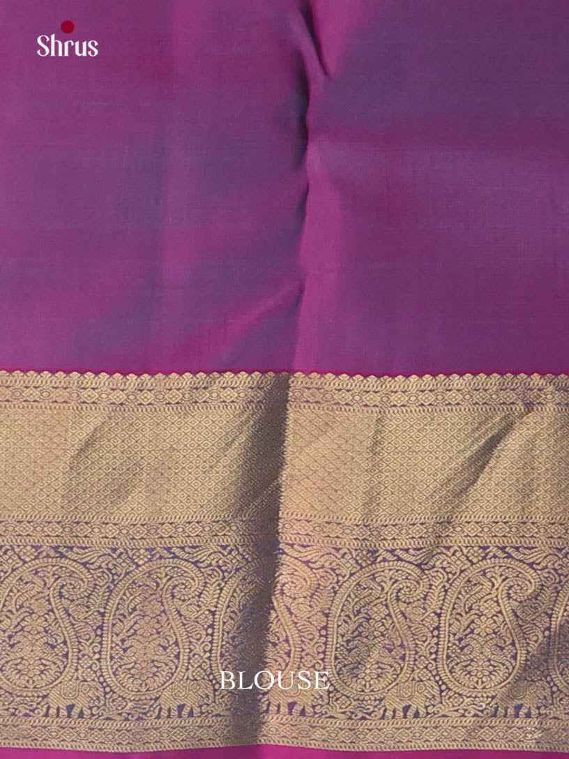 Green & Purple - Kanchipuram-halfpure Saree