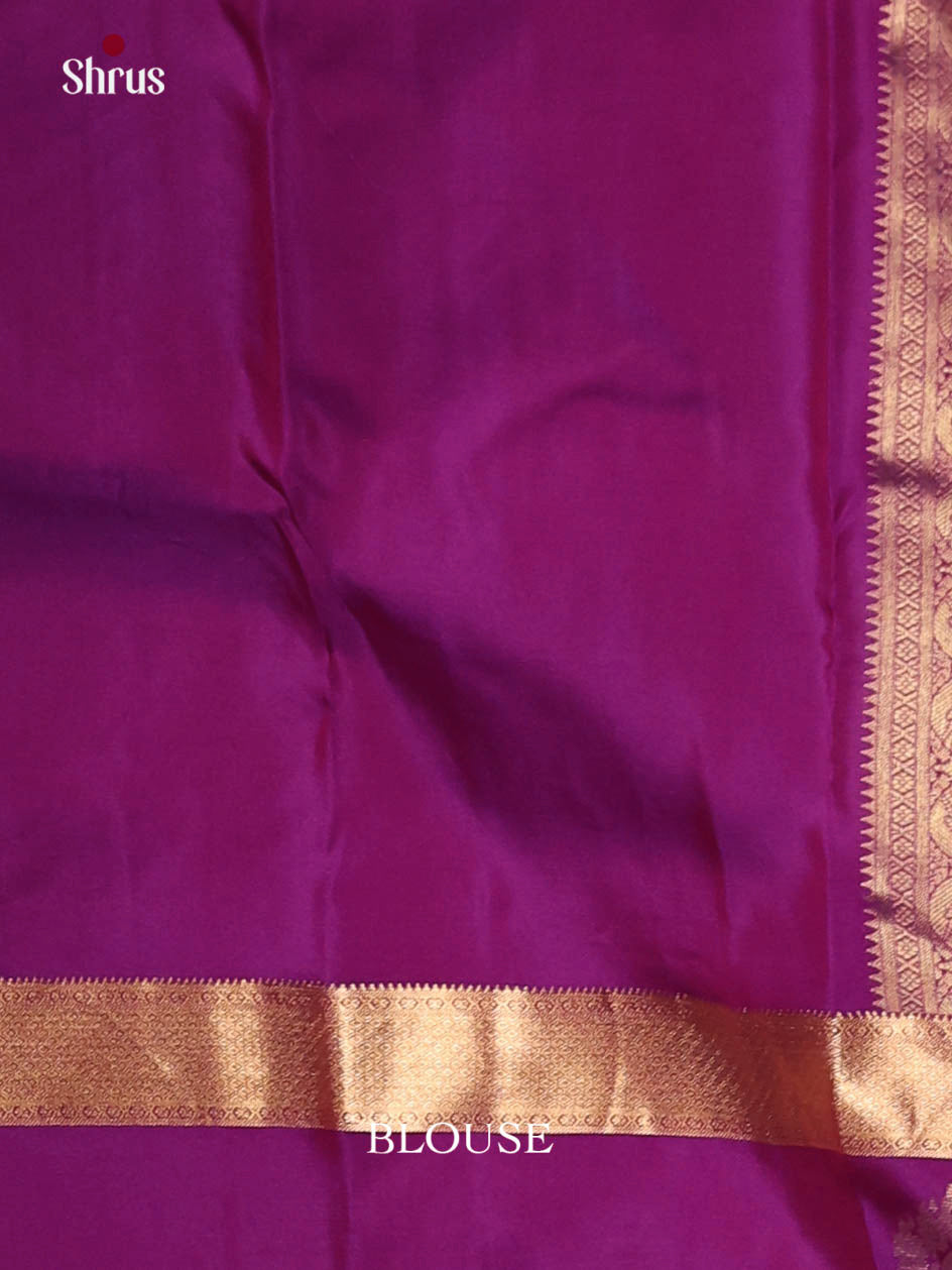 Brick & Purple - Kanchipuram-halfpure Saree