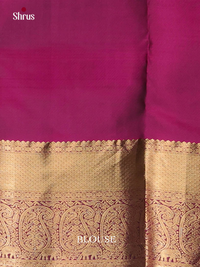 Green & Purple - Kanchipuram-halfpure Saree