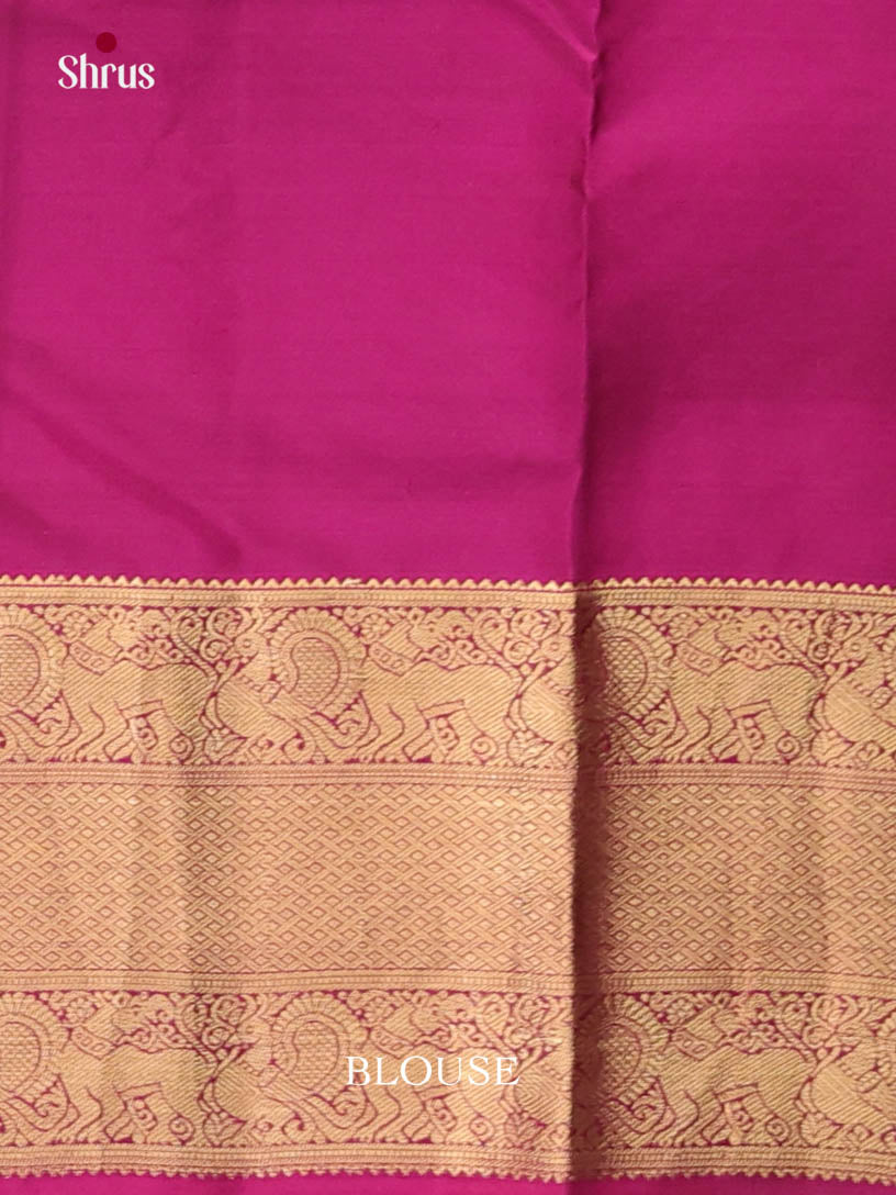 Green & Purple - Kanchipuram-halfpure Saree