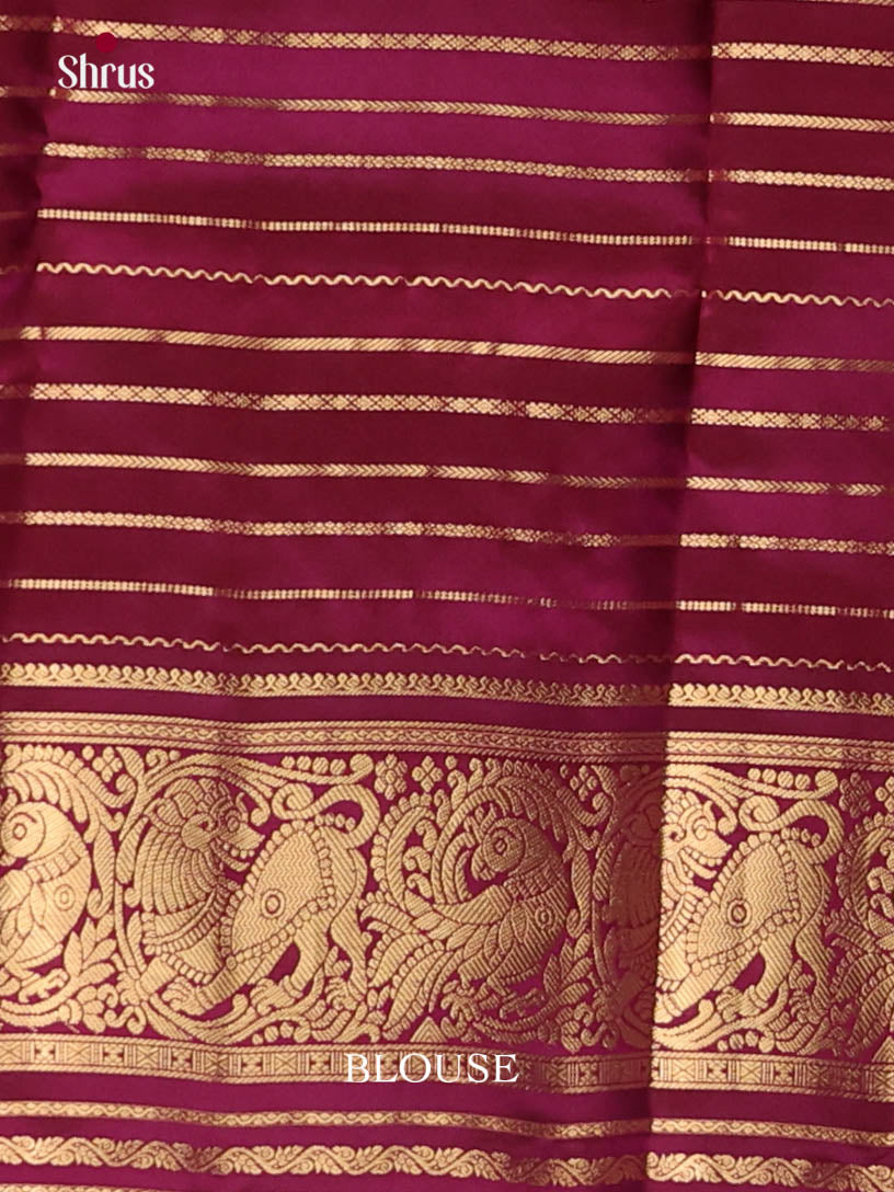 Pink & Maroon - Kanchipuram-halfpure Saree