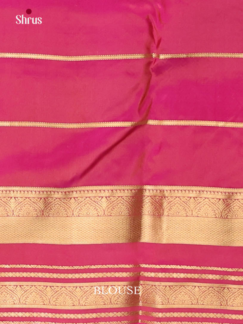Mustard & Maroon - Kanchipuram-halfpure Saree