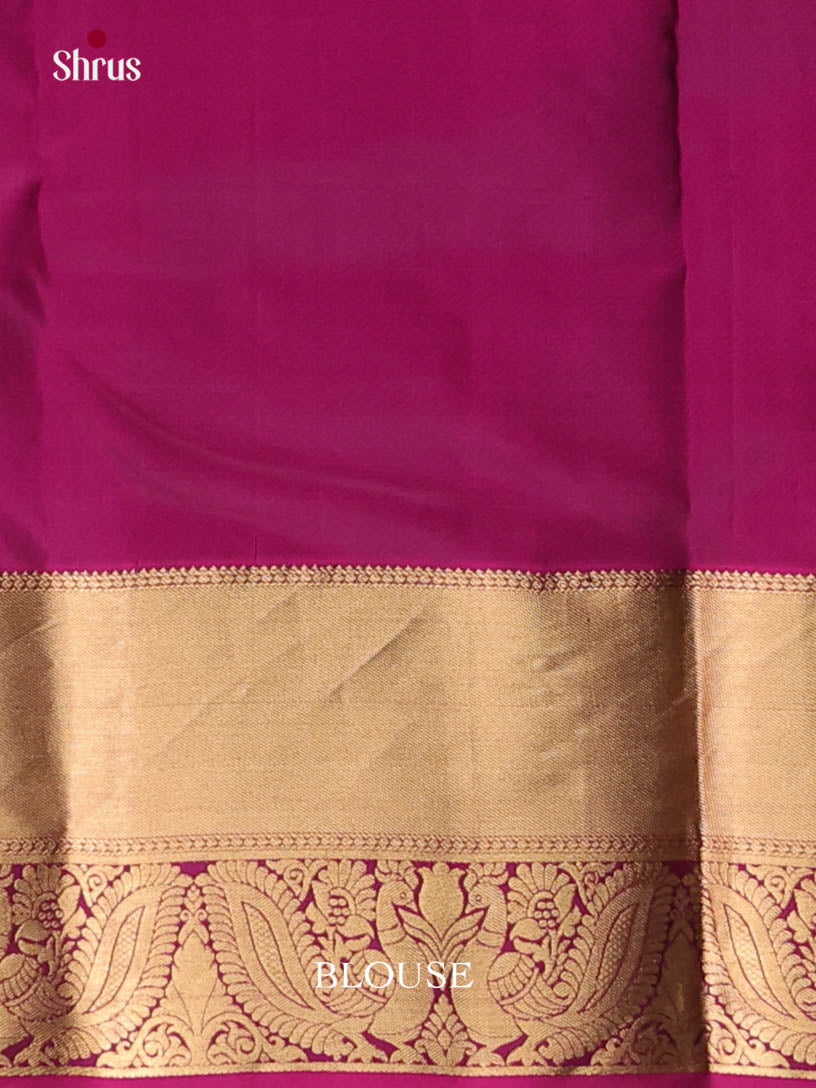 Green & Purple - Kanchipuram-halfpure Saree
