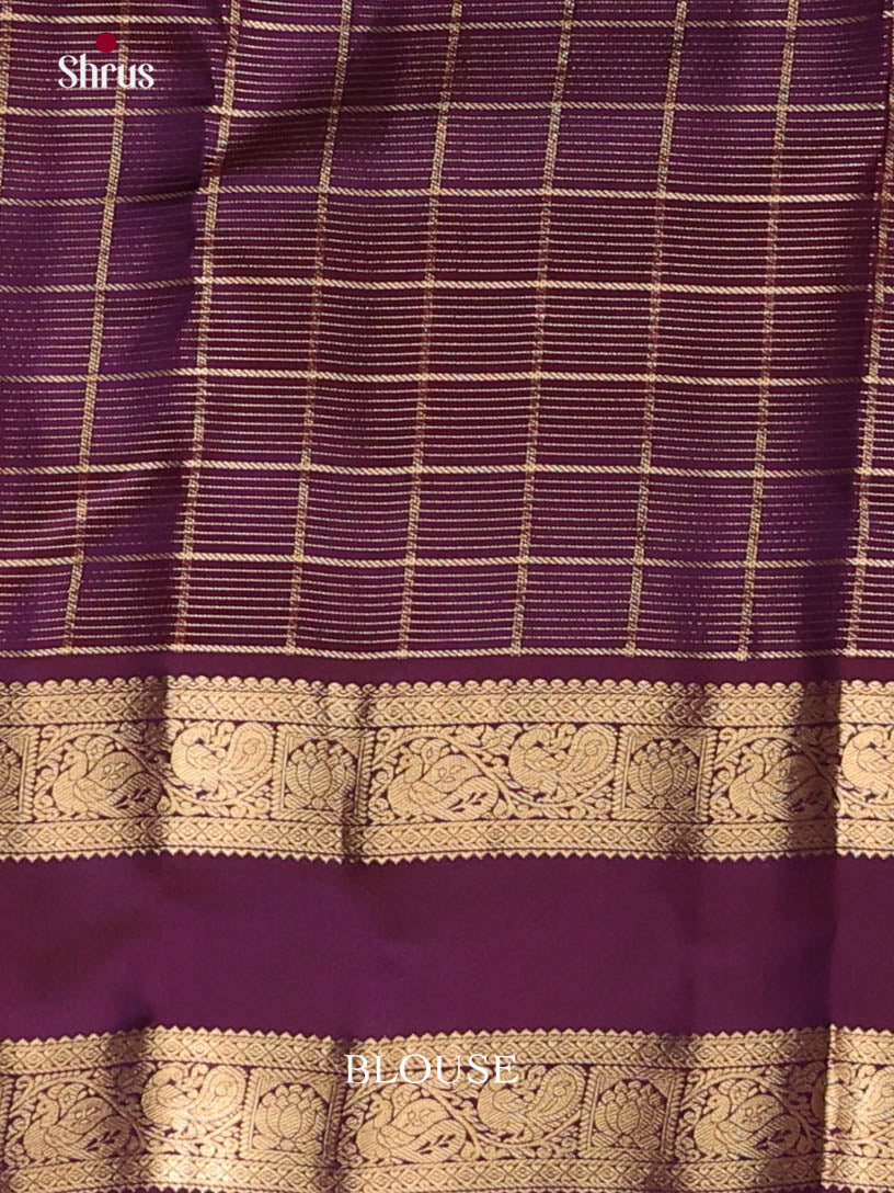 Purple & Violet- Kanchipuram-halfpure Saree