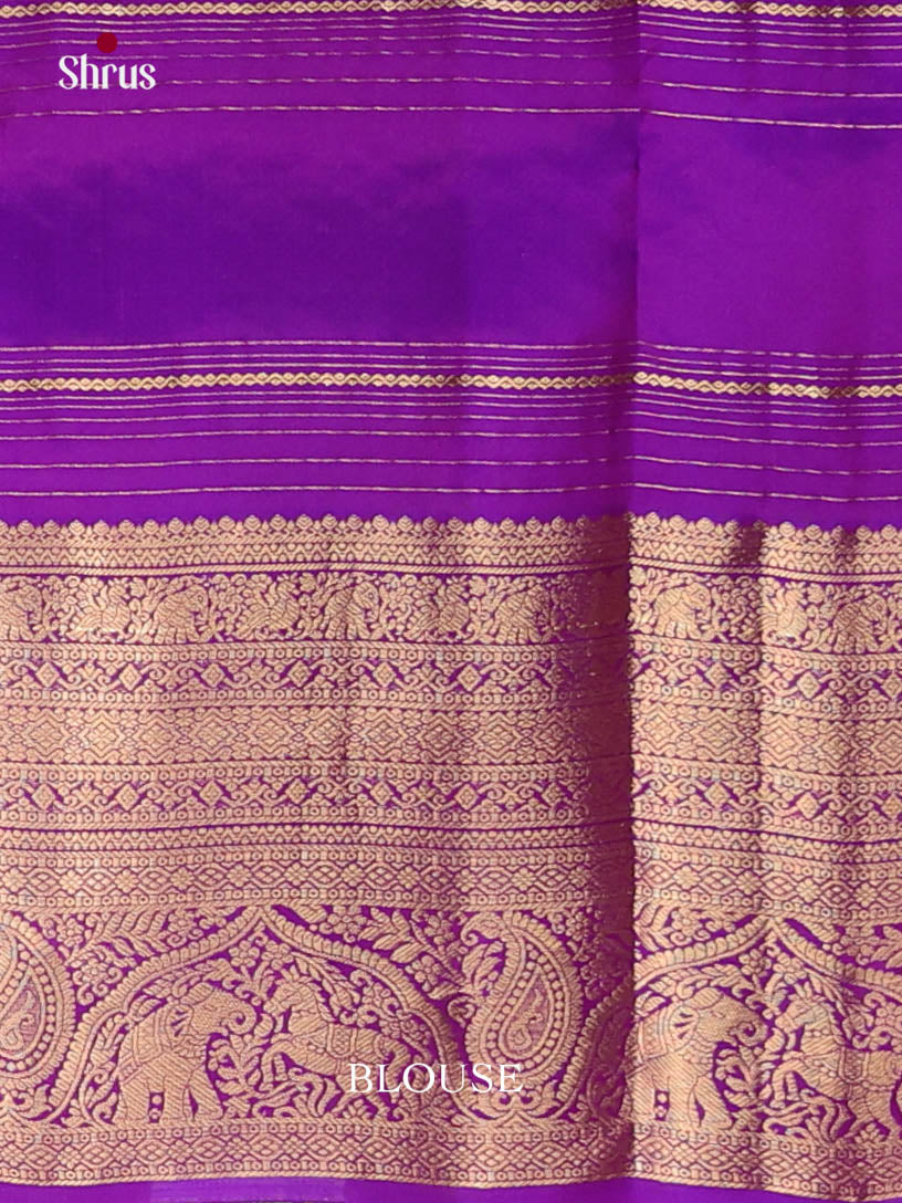 Orangish Pink & Purple- Kanchipuram-halfpure Saree