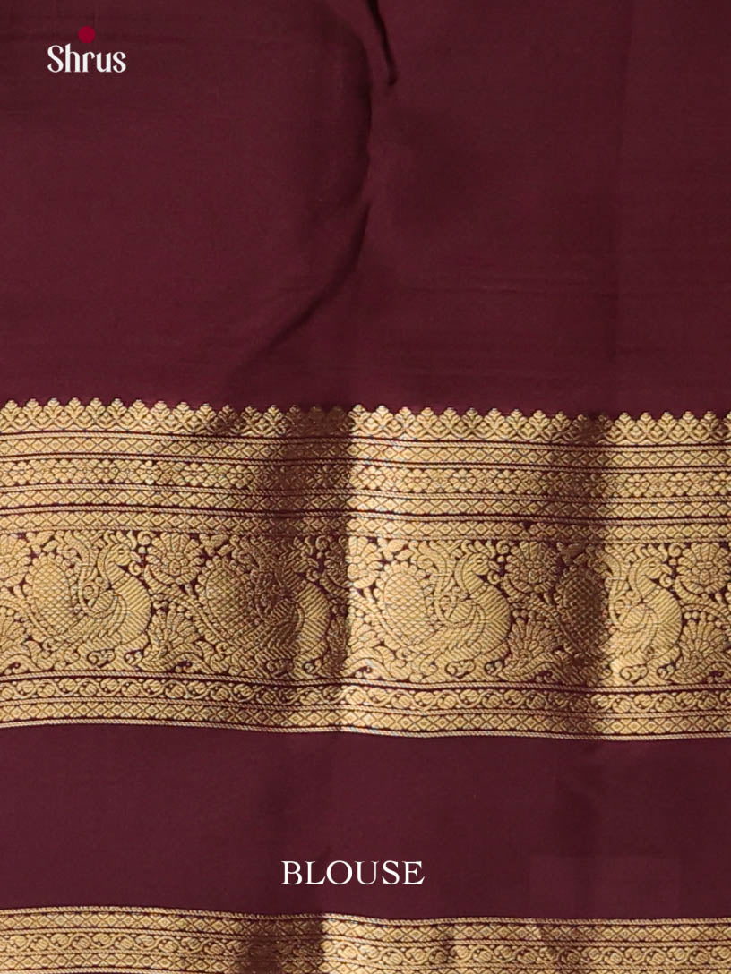 Lavender & Maroon- Kanchipuram-halfpure Saree