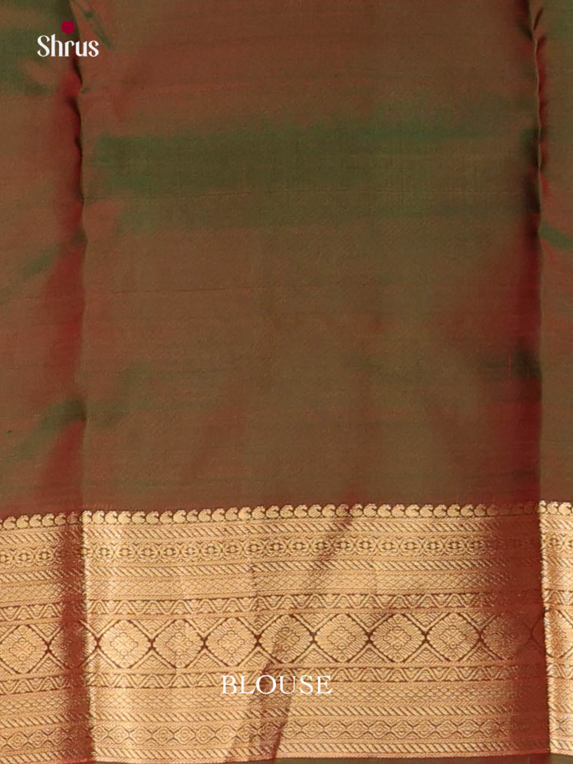 Red & Double Shaded Green- Kanchipuram-halfpure Saree