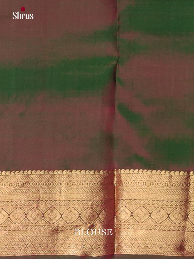 Purple & Green - Kanchipuram-halfpure Saree