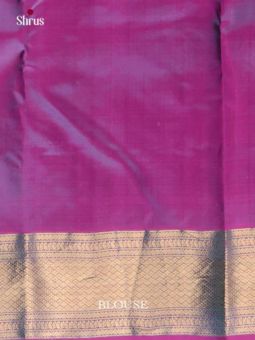Green & Purple - Kanchipuram-halfpure Saree