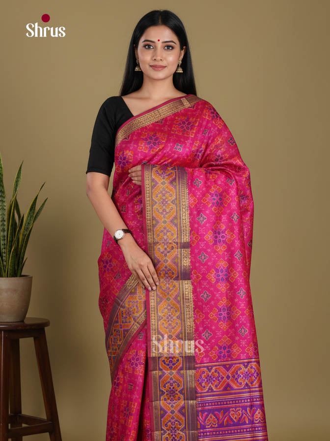Pink & Purple- Semi Patola Saree