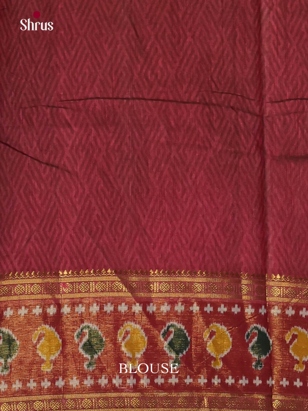 Green & Maroon- Semi Patola Saree