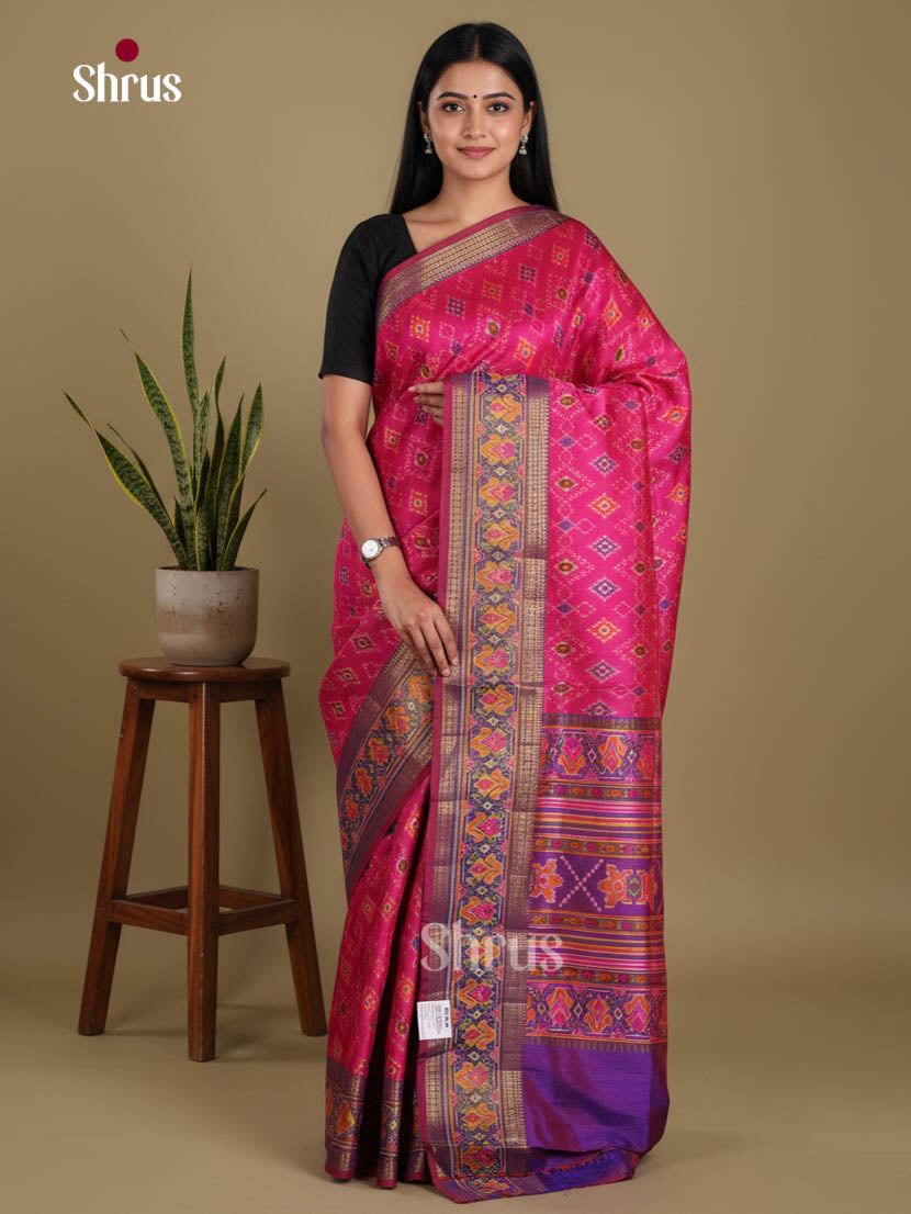 Pink & Purple - Semi Patola Saree
