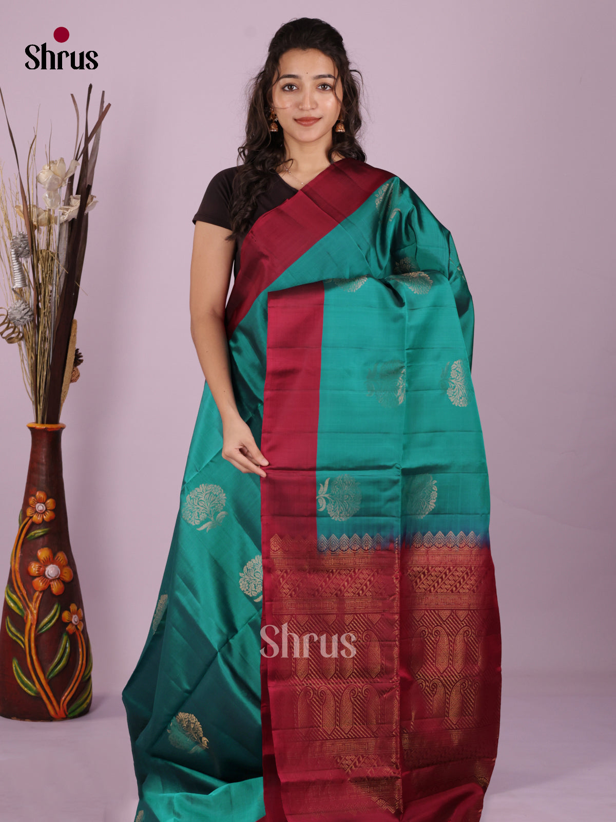DKS03003 - Softsilk-halfpure Saree - Shop on Shrus.com