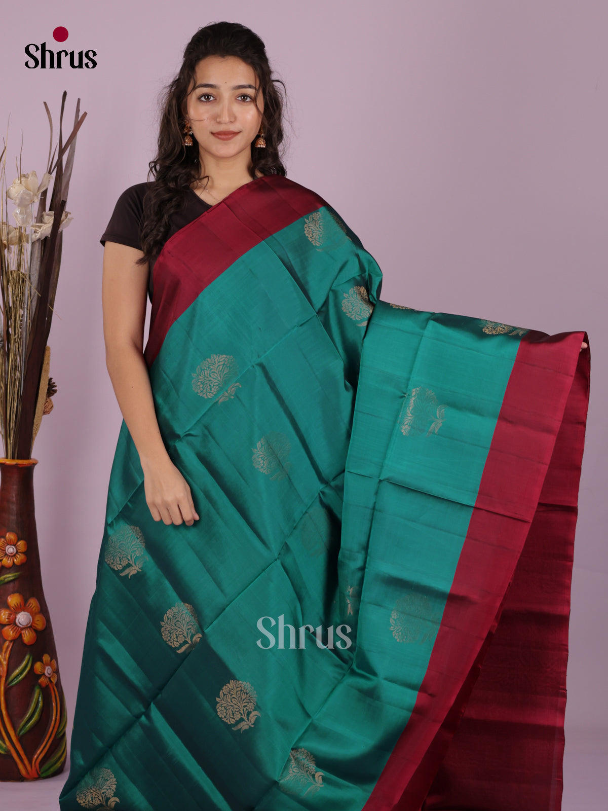 DKS03003 - Softsilk-halfpure Saree - Shop on Shrus.com
