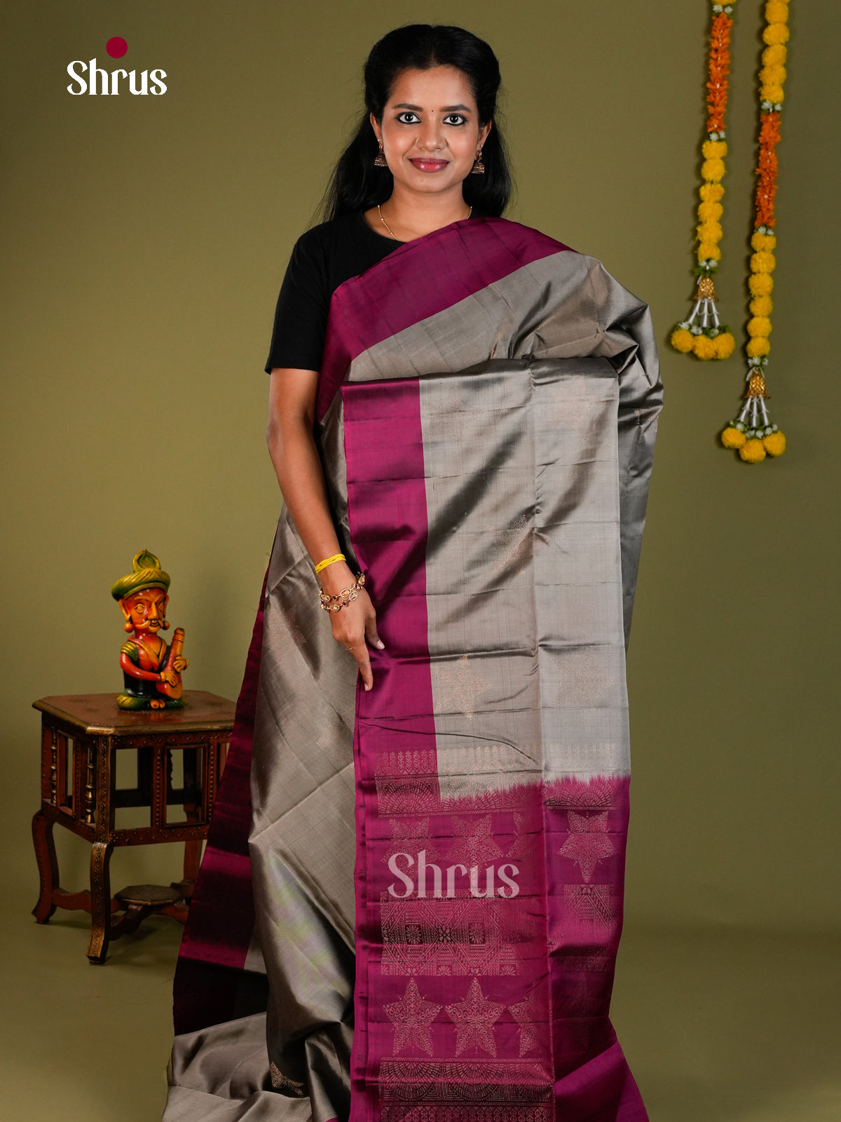 DKS03007 - Softsilk-halfpure Saree - Shop on Shrus.com