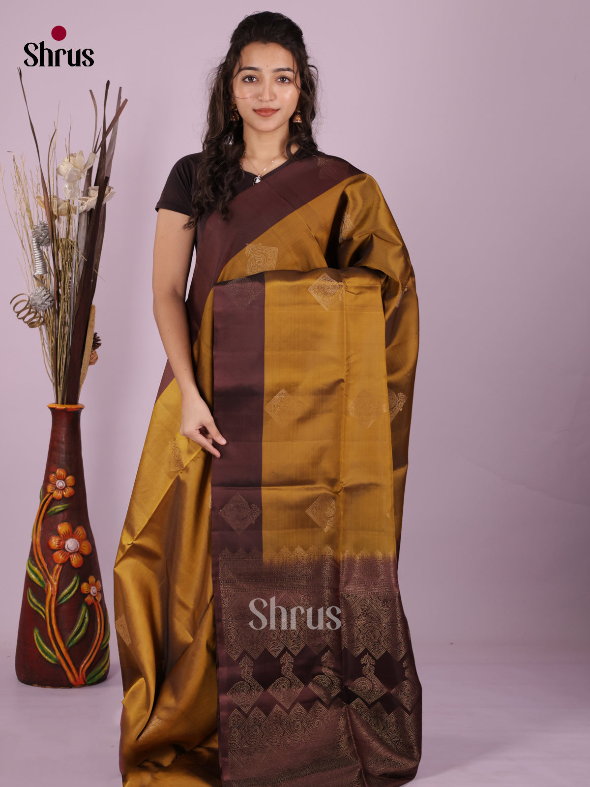 DKS03011 - Softsilk-halfpure Saree - Shop on Shrus.com