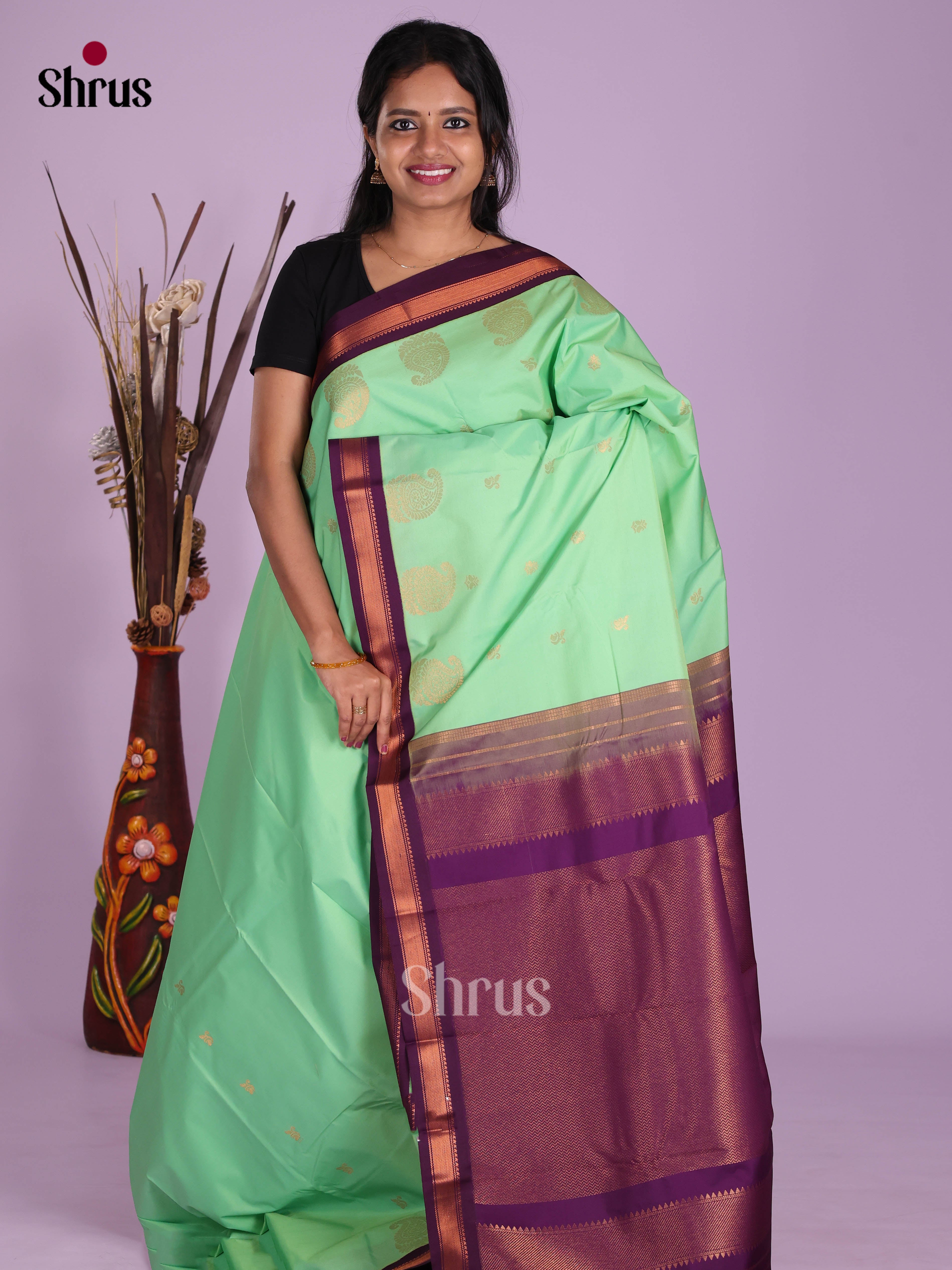 DKS03030 - Semi Kanchipuram Saree - Shop on Shrus.com