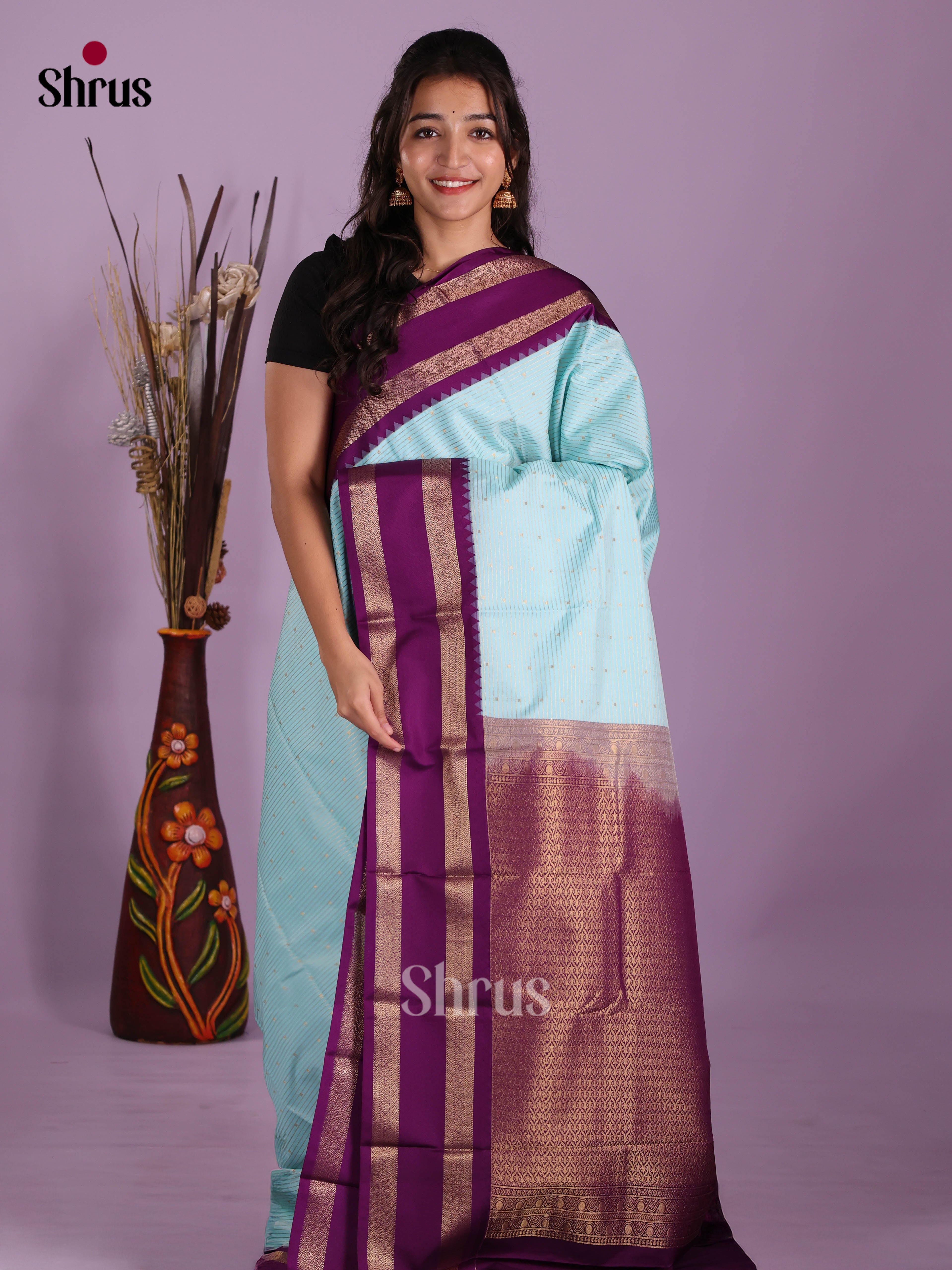DKS03076 - Semi Kanchipuram Saree - Shop on Shrus.com